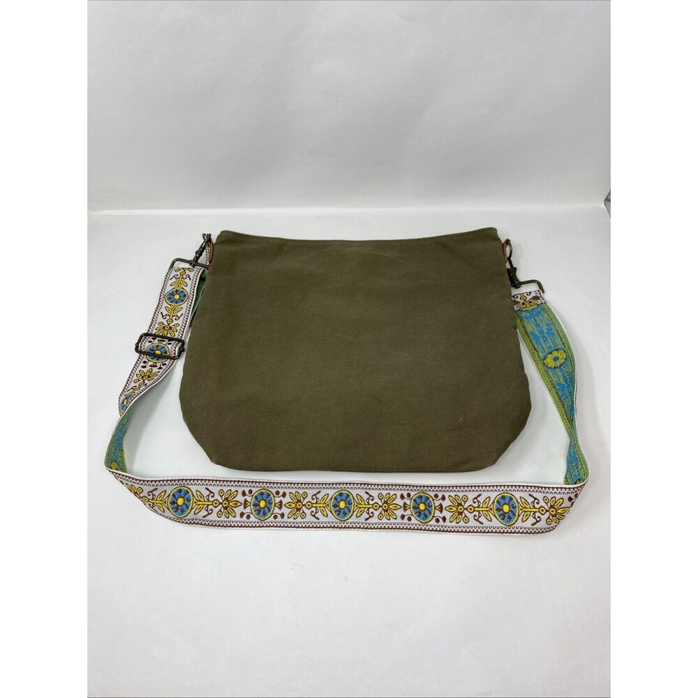 Pretty Simple Large Army Green Canvas Cross Body … - image 1